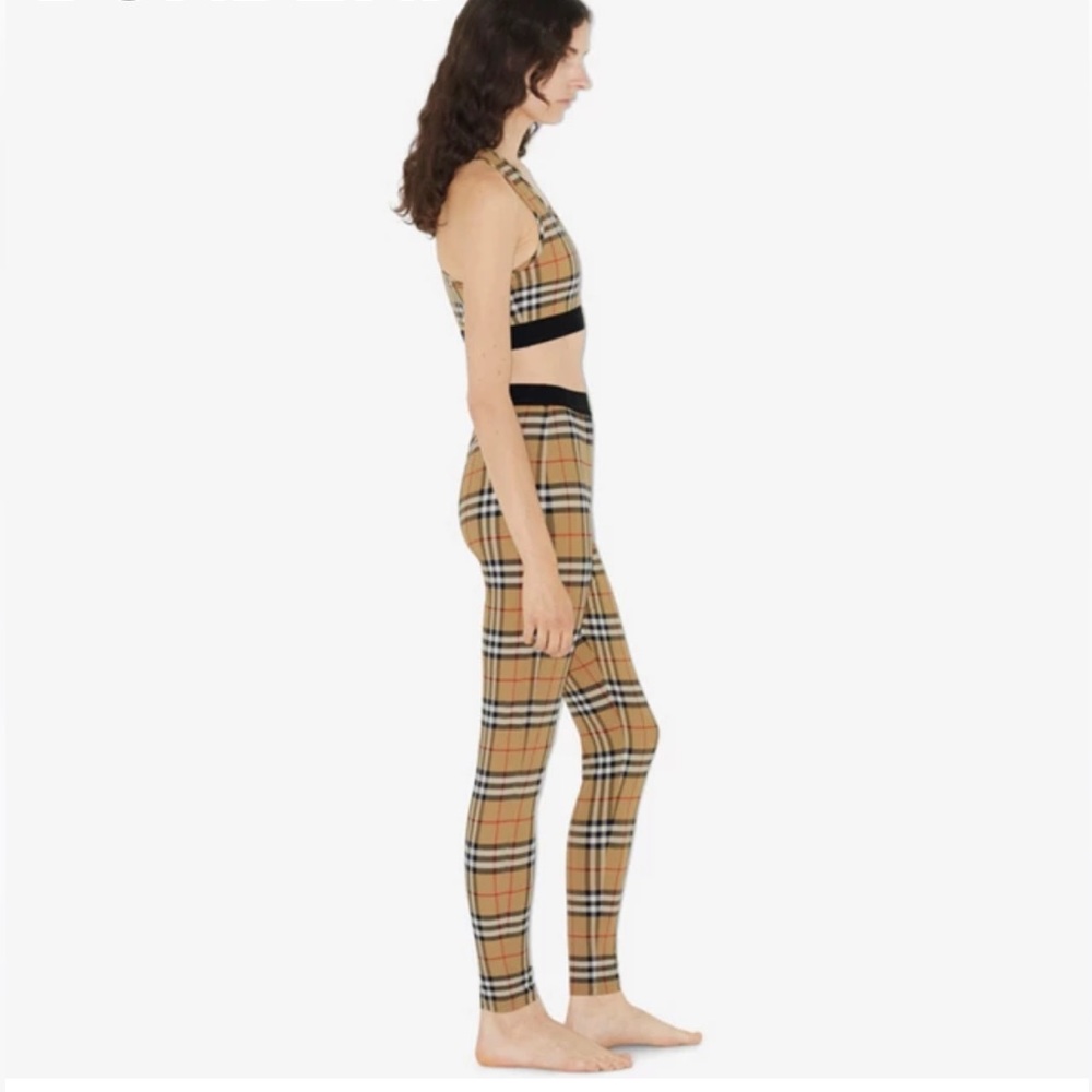 Burberry Vintage check bra top in soft stretch jersey tagged with our logo - Picture 3 of 6